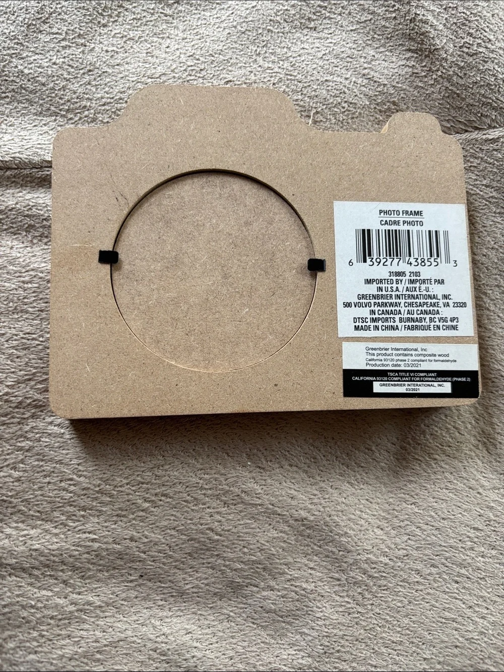 NWT Wooden Polka Dot Camera Photo Frame - Purple
